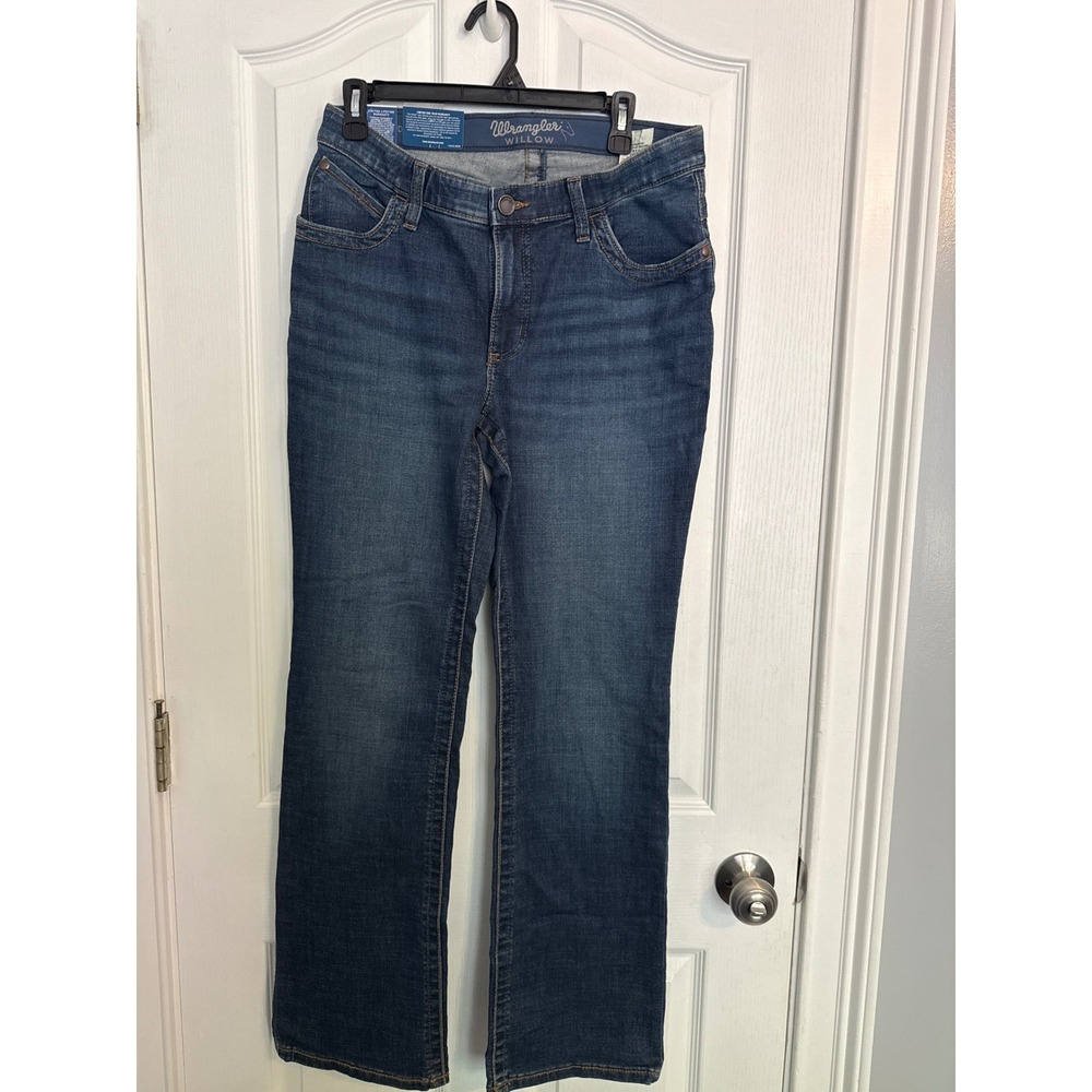 Wrangler Willow Jeans Bootcut Dark Wash Denim Embroidered Pockets 11x32 WRW60LE
